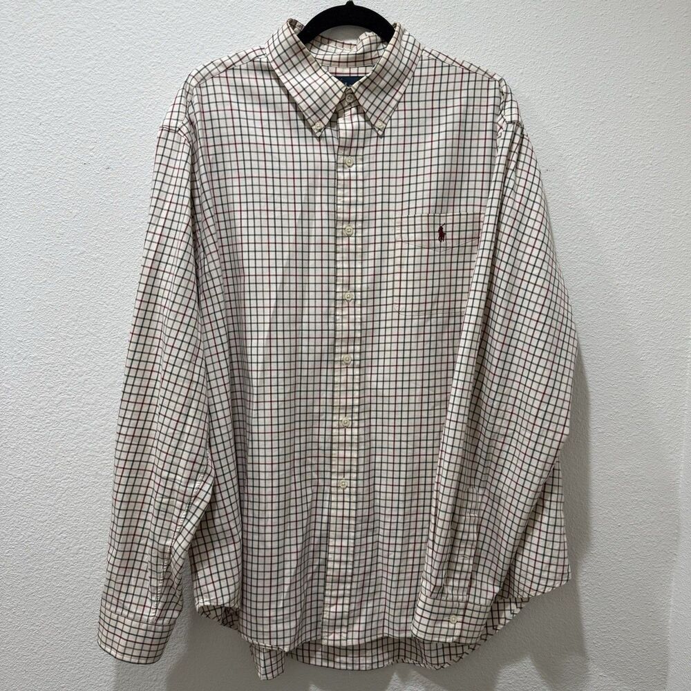 Polo Ralph Lauren Men's Size 2XL Classic Fit Button Shirt Pony Plaid Red Green